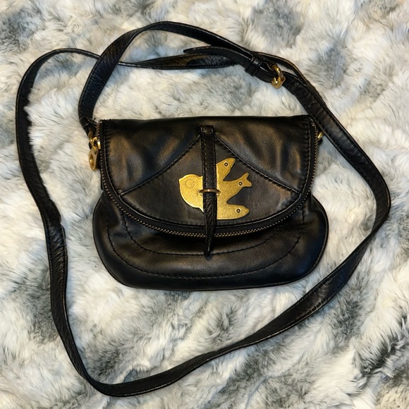 Marc By Marc Jacobs Handbags - Marc By Marc Jacobs Black Leather Crossbody Bag with Gold Accent